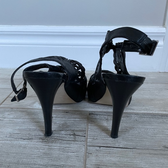 ALDO- Black Lazer Cut Strap Sandals - Picture 3 of 5